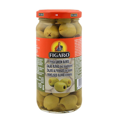 FIGARO PITTED GREEN OLIVES 110/240G