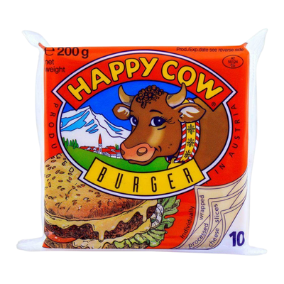 HAPPY COW CHEESE SLICE 200GM BURGER