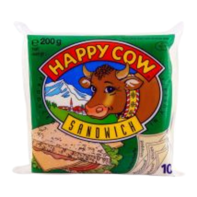 HAPPY COW CHEESE SLICE 200GM CHEDDAR