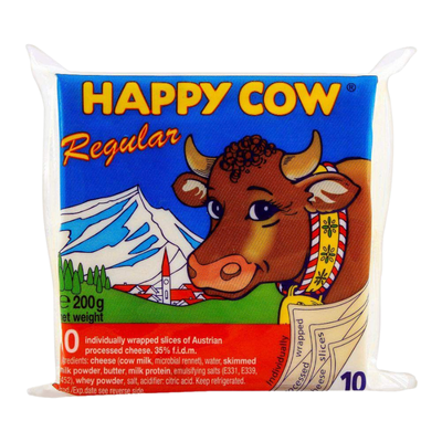 HAPPY COW CHEESE SLICE 200GM REGULAR