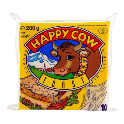 HAPPY COW CHEESE SLICE 200GM TOAST