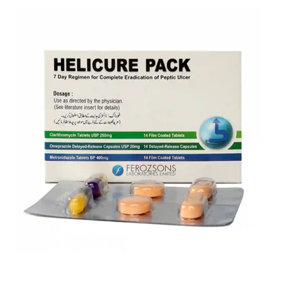 HELICURE TAB 250MG/20MG/400MG