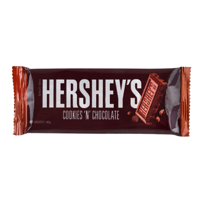 HERSHEYS CHOCOLATE 40GM COOKIES N CHOCOLATE