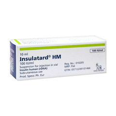 INSULATARD INJ HM 100UNITS 10ML  (FREDGE ITEM)  6 ****