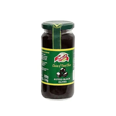 ITALIA PITTED BLACK OLIVES 230GM