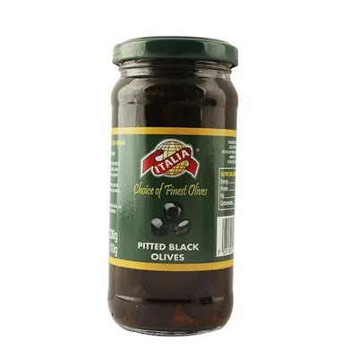 ITALIA PITTED BLACK OLIVES 430GM
