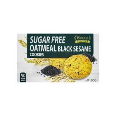 KAERS SUGAR FREE OATMEAL BLACK SESAME COOKIES 100G
