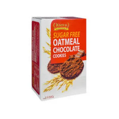 KAERS SUGAR FREE OATMEAL CHOCOLATE COOKIES 100G