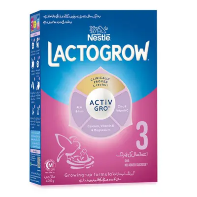 LACTOGROW 3 MILK POWDER 400GM SOFT PACK