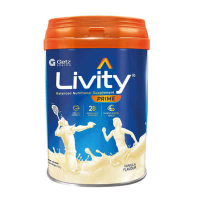 LIVITY MILK POWDER 400GM VANILLA