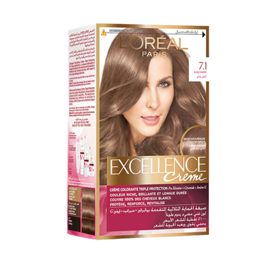 LOREAL EXCELLENCE HAIR COLOR 7.1 ASH BLONDE