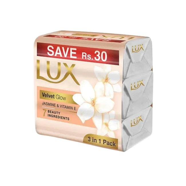 LUX SOAP 3PCS BUNDLE PACK 128GM WHITE