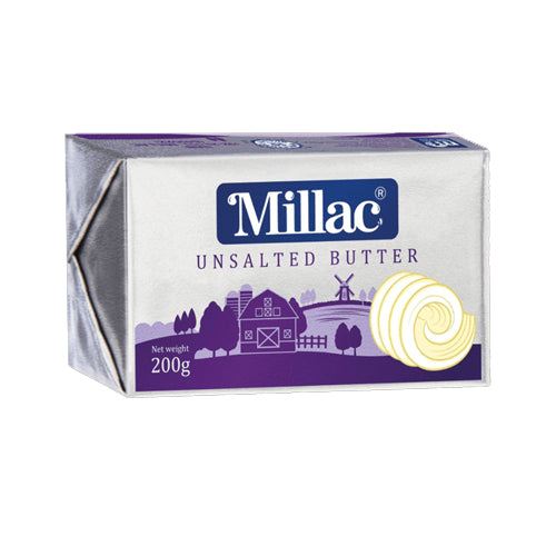 MILLAC BUTTER 200GM UNSALTED