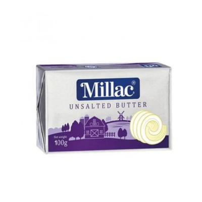 MILLAC BUTTER 100GM UNSALTED
