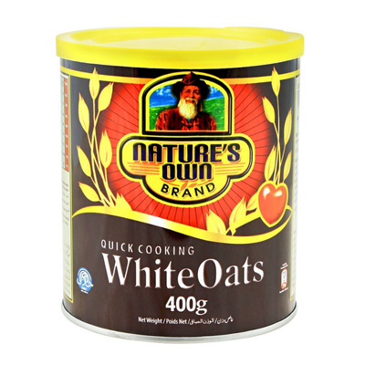 NATURES WHITE OATS 400GM TIN