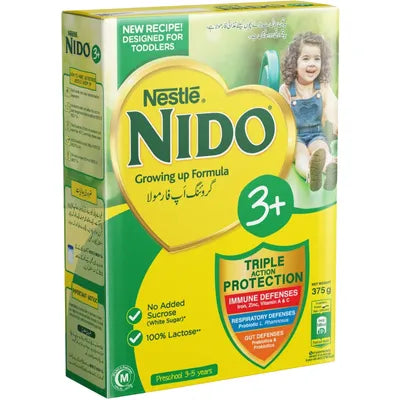 NIDO 3 PLUS MILK POWDER 375GM SOFT PACK