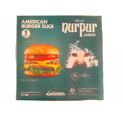 NURPUR CHEESE 200GM BURGER SLICE AMERICAN 10PCS