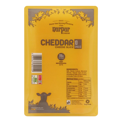 NURPUR CHEESE SLICE 200GM CHEDDAR