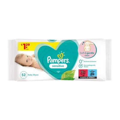 PAMPERS WIPES 52PCS SENSITIVE REFILL IMP