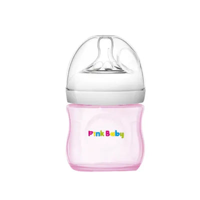 PINK BABY FEEDER 120ML NATURAL GLASS