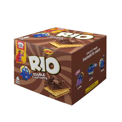 RIO BISCUITS HALF ROLL DOUBLE CHOCOLATE 6PCS