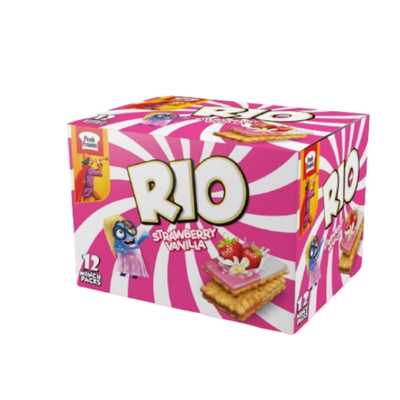 RIO BISCUITS MUNCH PACKS STRAWBERRY 12PCS