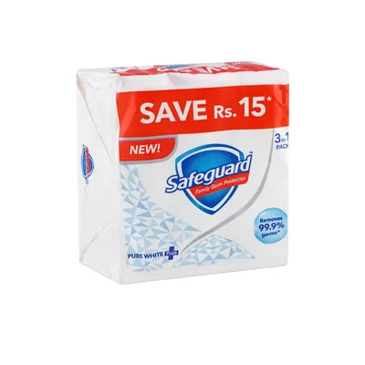 SAFEGUARD SOAP 3PCS BUNDLE PACK 125GM PURE WHITE