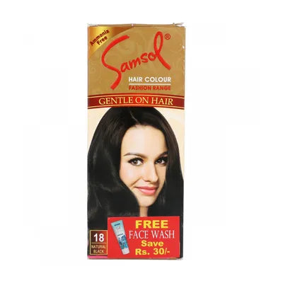 SAMSOL HAIR COLOR 18 NATURAL BLACK