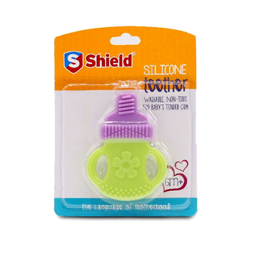 SHIELD SILICONE TEETHER BL