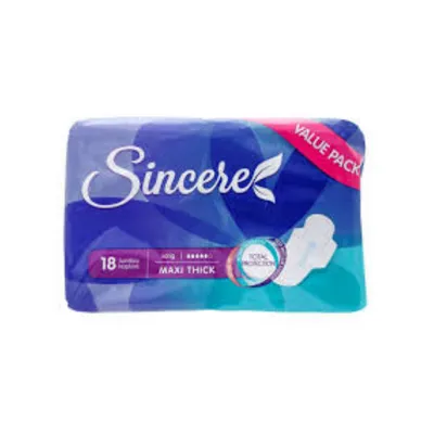 SINCERE STANITARY NAPKINS MAXI THICK LONG 18PCS