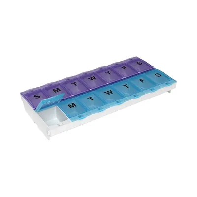 TABLET PILL ORGANIZER BOX 07 DAYS 14 COMPARTMENT RIGHT DOSE