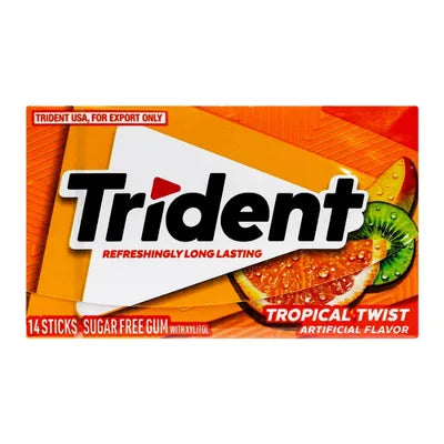 TRIDENT BUBBLE GUM TROPICAL TWIST