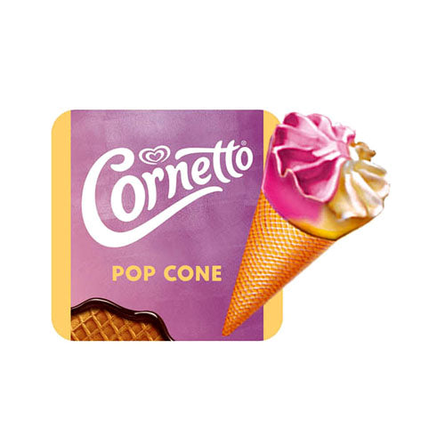 WALLS CORNETTO 95ML POPCONE STRAWBERRY VANILLA