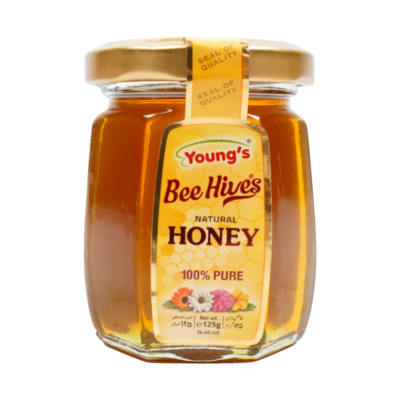 YOUNGS BEE HIVES HONEY 125GM GLASS JAR