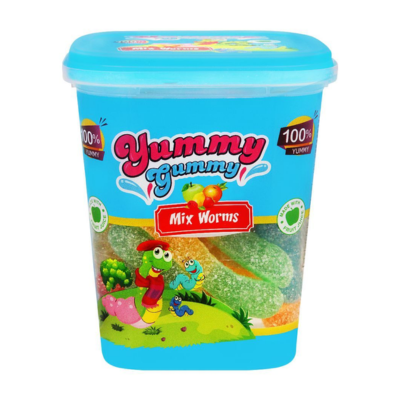 YUMMY GUMMY JELLY MIX WORMS JAR 175 GM