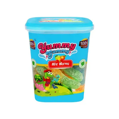 YUMMY GUMMY JELLY MIX WORMS JAR 175 GM