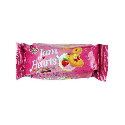 JAM HEART BISCUITS HALFROLL STRAWBERRY