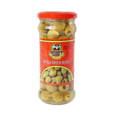 NATURES GREEN OLIVES 370GM STUFFED