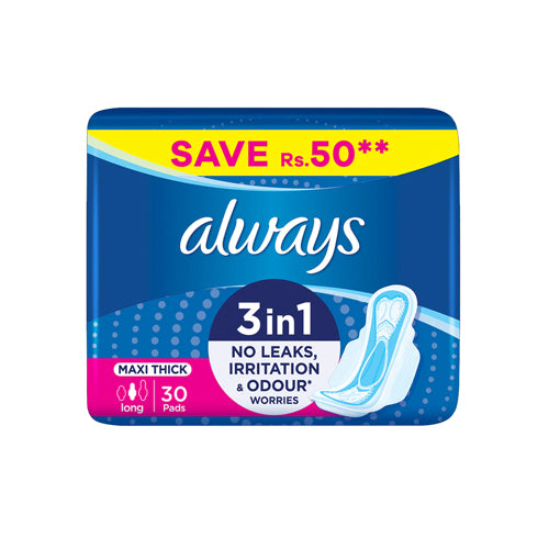 ALWAYS PADS MAXI THICK 30PCS 3IN1 LONG