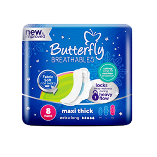 BUTTERFLY PADS MAXI THICK EXTRA LONG 8S